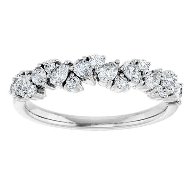0.55ct Round and Pear Scattered Lab Grown Diamond Ring
