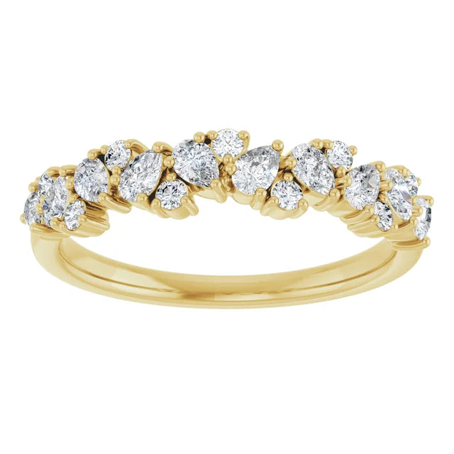 0.55ct Round and Pear Scattered Lab Grown Diamond Ring