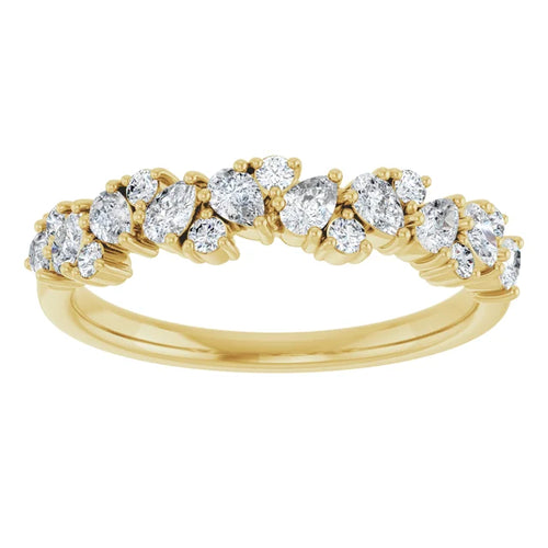 0.55ct Round and Pear Scattered Lab Grown Diamond Ring