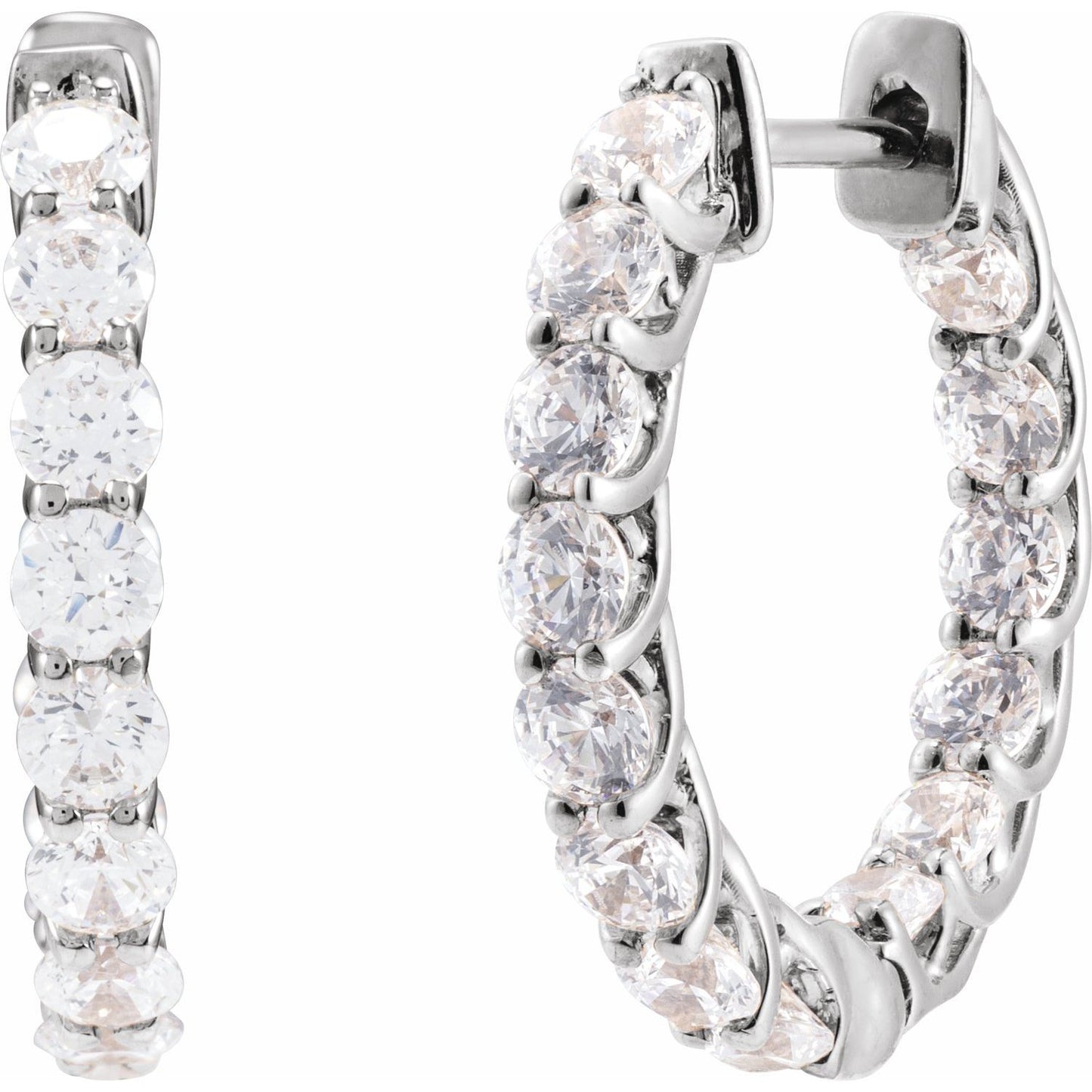 2.20ct Lab Grown Diamond Inside Out Hoops in 14k Gold