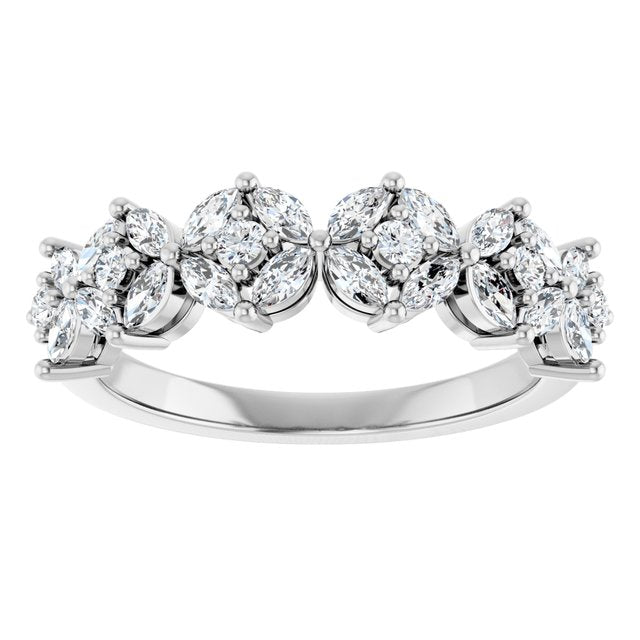 0.80ct Marquise & Round Lab Grown Diamond East - West Ring