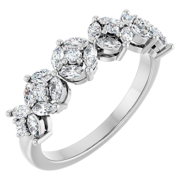 0.80ct Marquise & Round Lab Grown Diamond East - West Ring