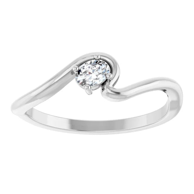 Mini Oval Lab Grown Diamond Wave Ring