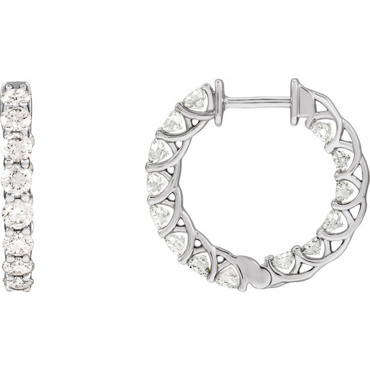 2.20ct Lab Grown Diamond Inside Out Hoops in 14k Gold