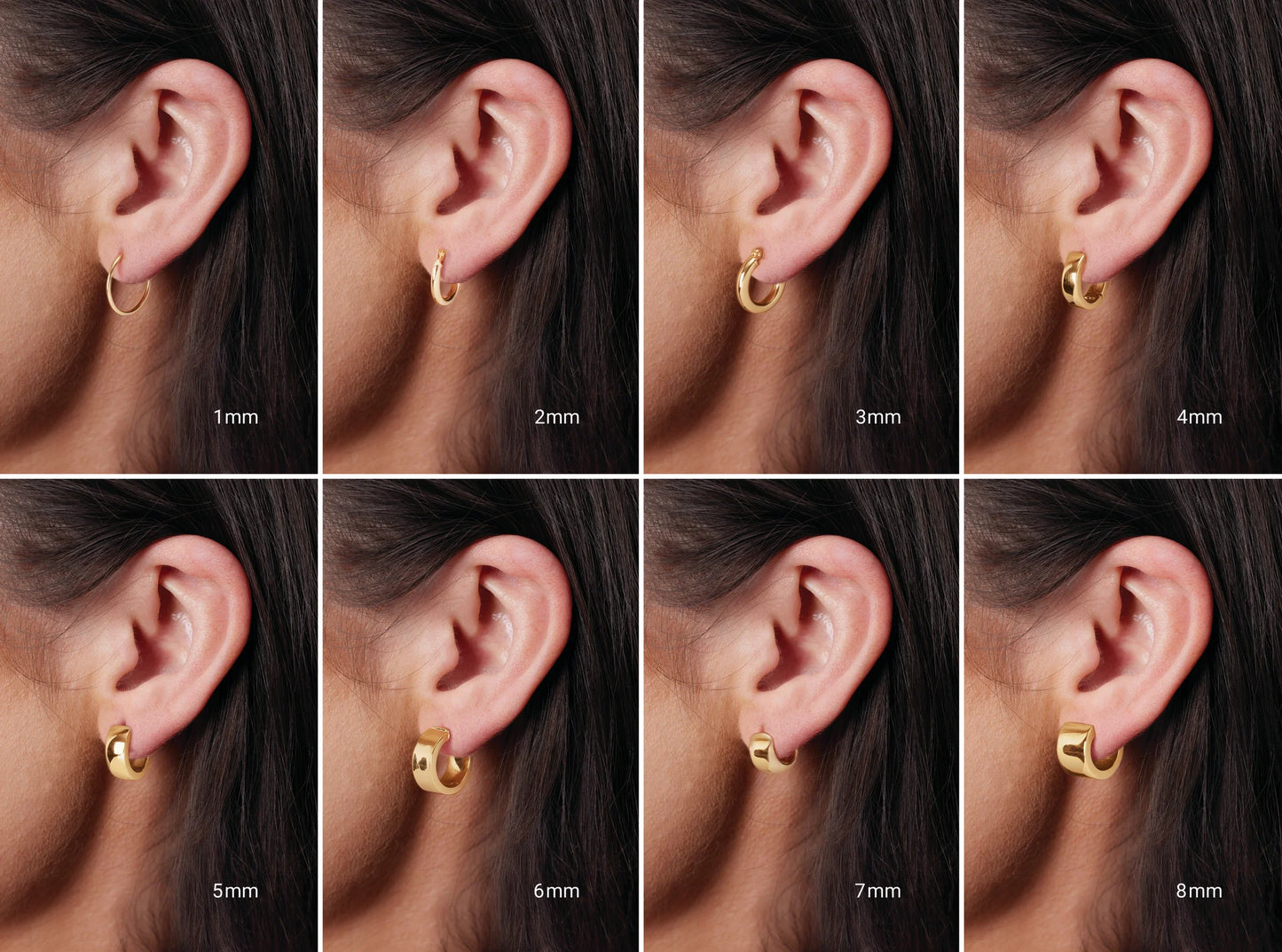 30mm Plain Tube Hoop Earrings in 14k Gold