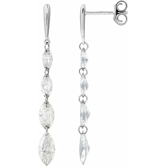 1.50ct Lab Grown Diamond Marquise Drop Earrings in 14k Gold