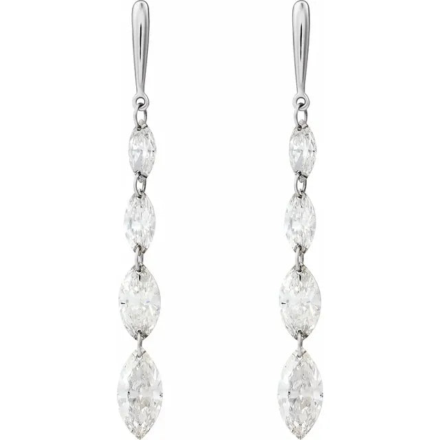 1.50ct Lab Grown Diamond Marquise Drop Earrings in 14k Gold