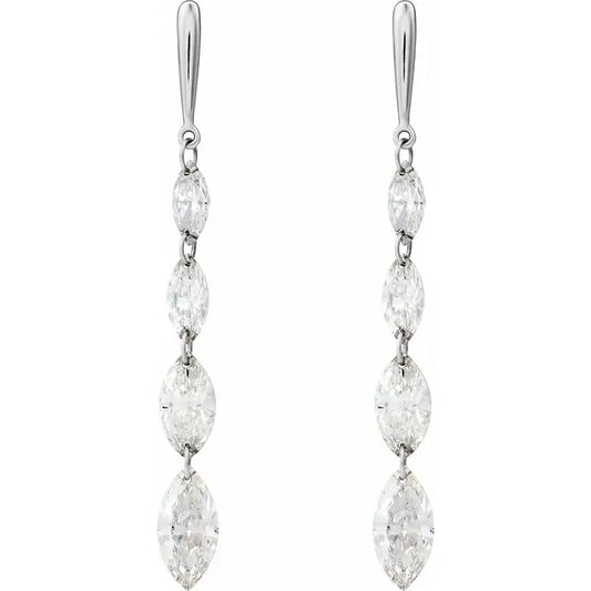 1.50ct Lab Grown Diamond Marquise Drop Earrings in 14k Gold