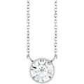 1.00ct Lab Grown Diamond Bezel Solitaire Necklace in 14k Gold