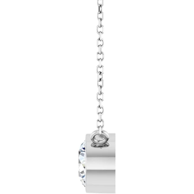 1.00ct Lab Grown Diamond Bezel Solitaire Necklace in 14k Gold