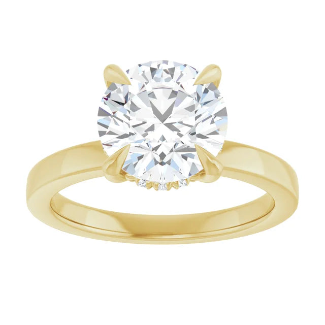 The Clara 2.50ct Round cut Lab Grown Diamond Hidden Halo Solitaire Engagement Ring