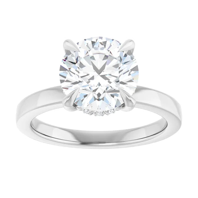 The Clara 2.50ct Round cut Lab Grown Diamond Hidden Halo Solitaire Engagement Ring
