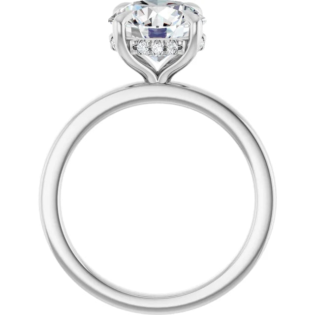 The Clara 2.50ct Round cut Lab Grown Diamond Hidden Halo Solitaire Engagement Ring