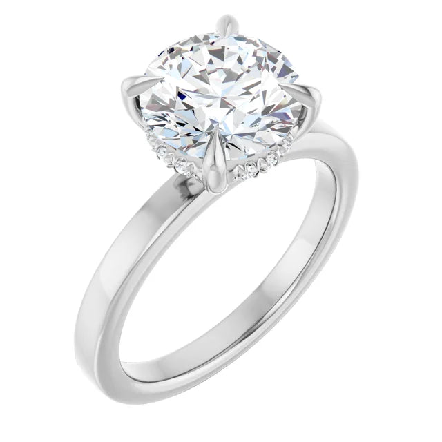 The Clara 2.50ct Round cut Lab Grown Diamond Hidden Halo Solitaire Engagement Ring