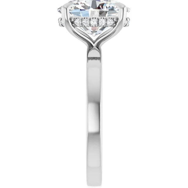 The Clara 2.50ct Oval cut Lab Grown Diamond Hidden Halo Solitaire Engagement Ring