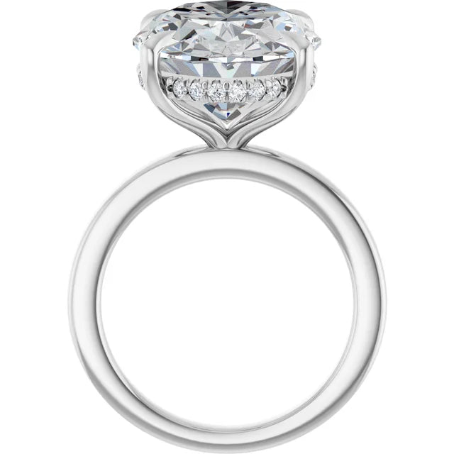 The Clara 5.00ct Oval cut Lab Grown Diamond Hidden Halo Solitaire Engagement Ring