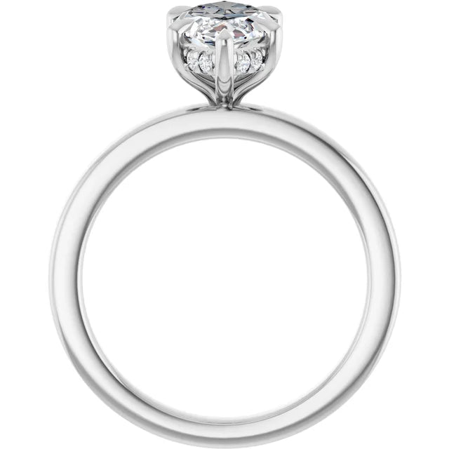 The Clara 2.00ct Marquise cut Lab Grown Diamond Hidden Halo Solitaire Engagement Ring