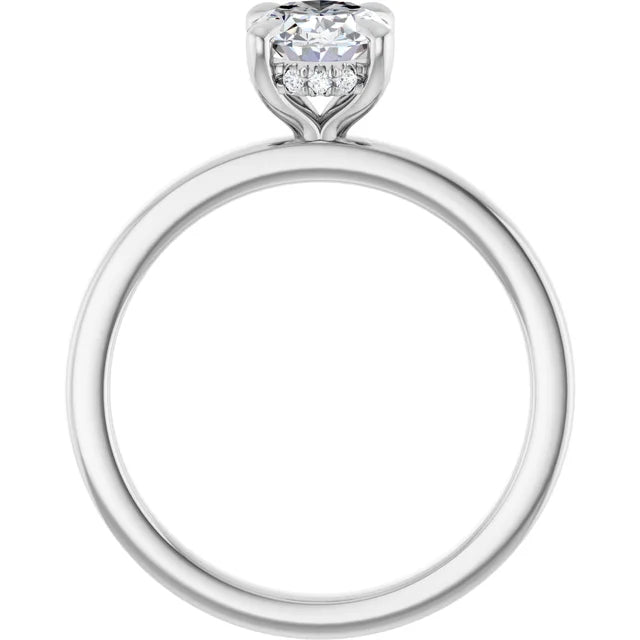 The Clara 1.00ct Oval cut Lab Grown Diamond Hidden Halo Solitaire Engagement Ring