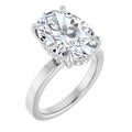 The Clara 4.00ct Oval cut Lab Grown Diamond Hidden Halo Solitaire Engagement Ring