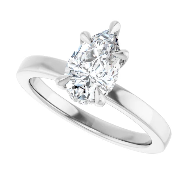 The Clara 1.00ct Pear cut Lab Grown Diamond Hidden Halo Solitaire Engagement Ring