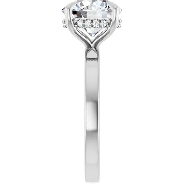 The Clara 3.00ct Round cut Lab Grown Diamond Hidden Halo Solitaire Engagement Ring