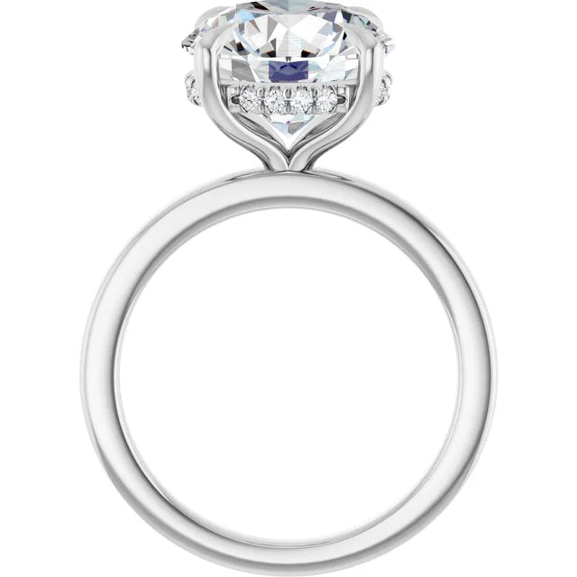 The Clara 4.00ct Round cut Lab Grown Diamond Hidden Halo Solitaire Engagement Ring