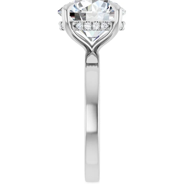 The Clara 4.00ct Round cut Lab Grown Diamond Hidden Halo Solitaire Engagement Ring