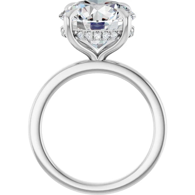 The Clara 5.00ct Round cut Lab Grown Diamond Hidden Halo Solitaire Engagement Ring