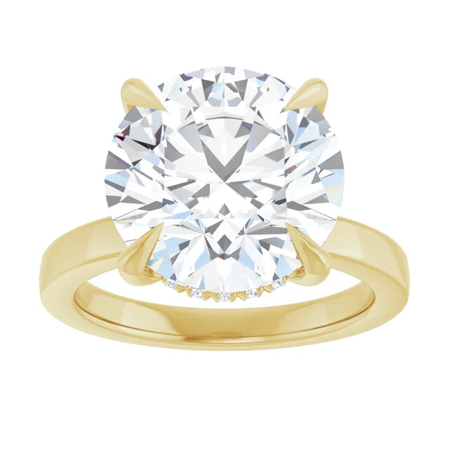 The Clara 5.00ct Round cut Lab Grown Diamond Hidden Halo Solitaire Engagement Ring
