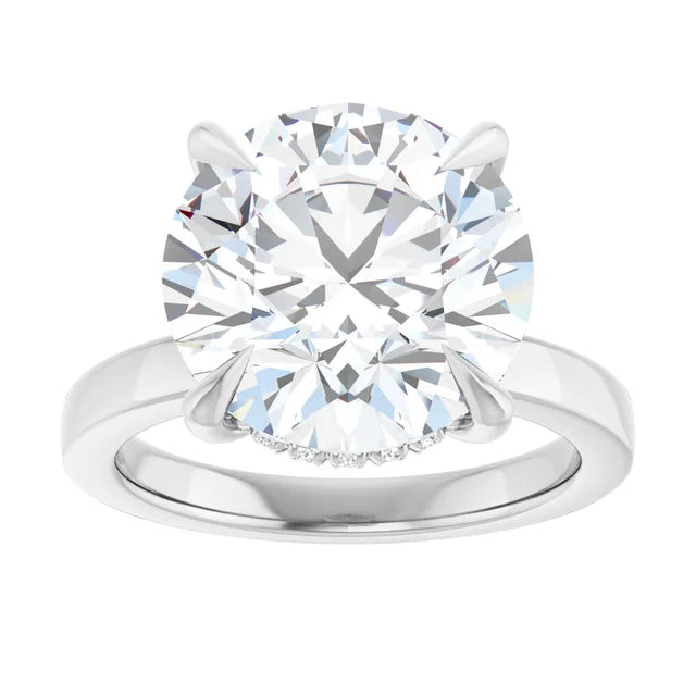 The Clara 5.00ct Round cut Lab Grown Diamond Hidden Halo Solitaire Engagement Ring