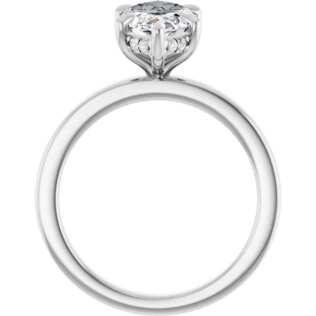 The Clara 2.50ct Marquise cut Lab Grown Diamond Hidden Halo Solitaire Engagement Ring