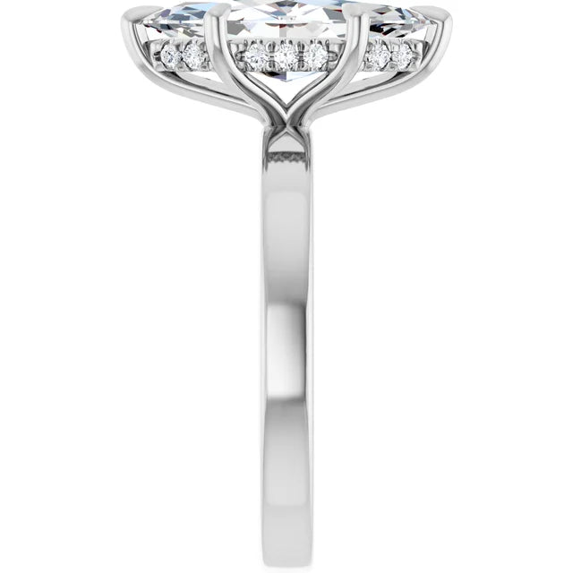 The Clara 2.50ct Marquise cut Lab Grown Diamond Hidden Halo Solitaire Engagement Ring