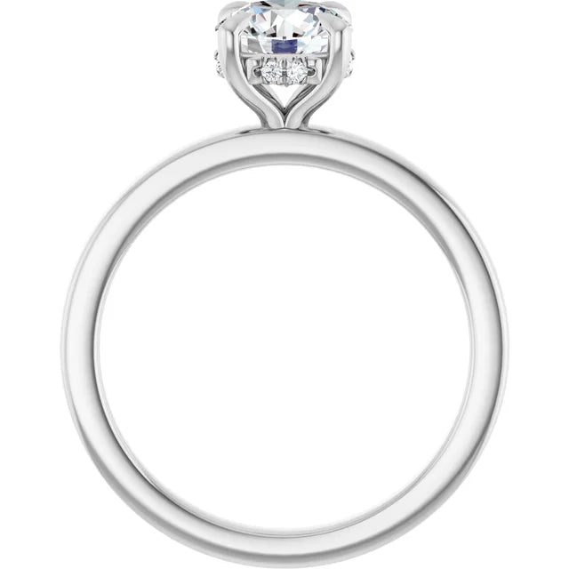 The Clara 1.00ct Round cut Lab Grown Diamond Hidden Halo Solitaire Engagement Ring