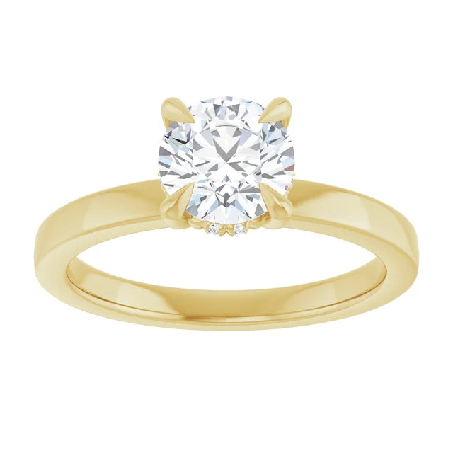 The Clara 1.00ct Round cut Lab Grown Diamond Hidden Halo Solitaire Engagement Ring