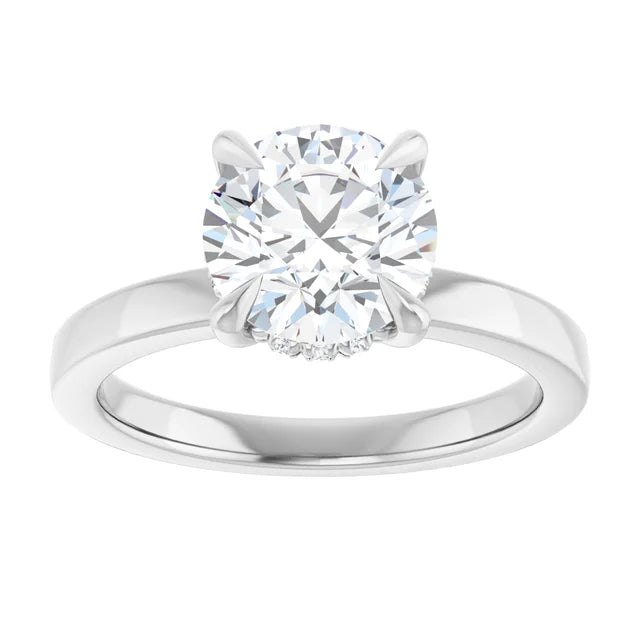 The Clara 2.00ct Round cut Lab Grown Diamond Hidden Halo Solitaire Engagement Ring