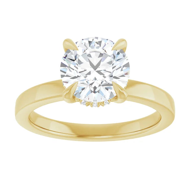 The Clara 2.00ct Round cut Lab Grown Diamond Hidden Halo Solitaire Engagement Ring