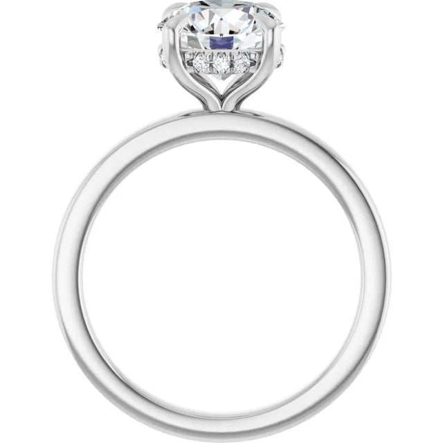 The Clara 2.00ct Round cut Lab Grown Diamond Hidden Halo Solitaire Engagement Ring