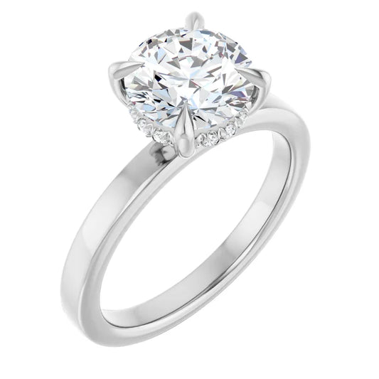 The Clara 2.00ct Round cut Lab Grown Diamond Hidden Halo Solitaire Engagement Ring