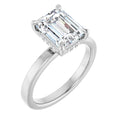 The Clara 2.00ct Emerald cut Lab Grown Diamond Hidden Halo Solitaire Engagement Ring