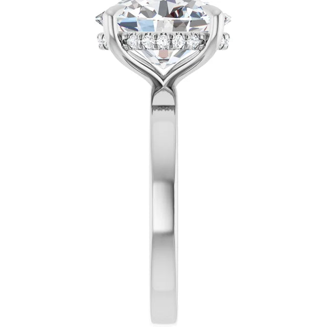 The Clara 3.00ct Oval cut Lab Grown Diamond Hidden Halo Solitaire Engagement Ring