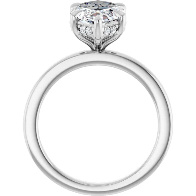 The Clara 4.00ct Marquise cut Lab Grown Diamond Hidden Halo Solitaire Engagement Ring