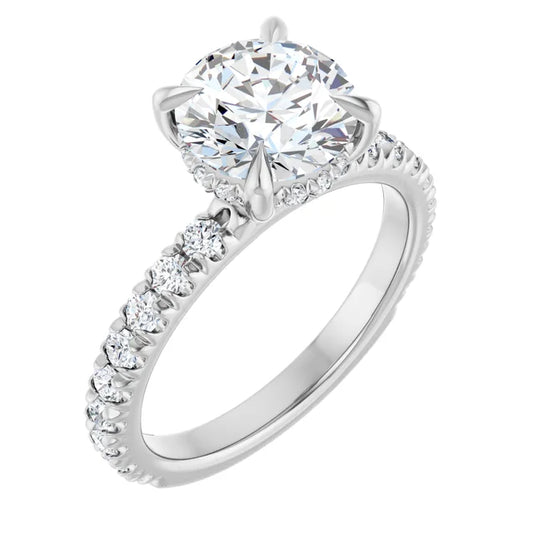 The Olivia 2.65ctw Round cut Lab Grown Diamond Hidden Halo Engagement Ring