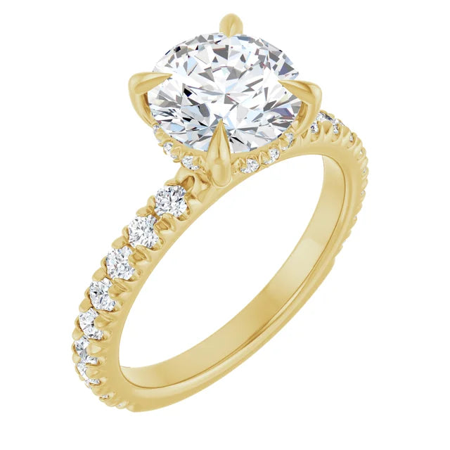 The Olivia 2.65ctw Round cut Lab Grown Diamond Hidden Halo Engagement Ring