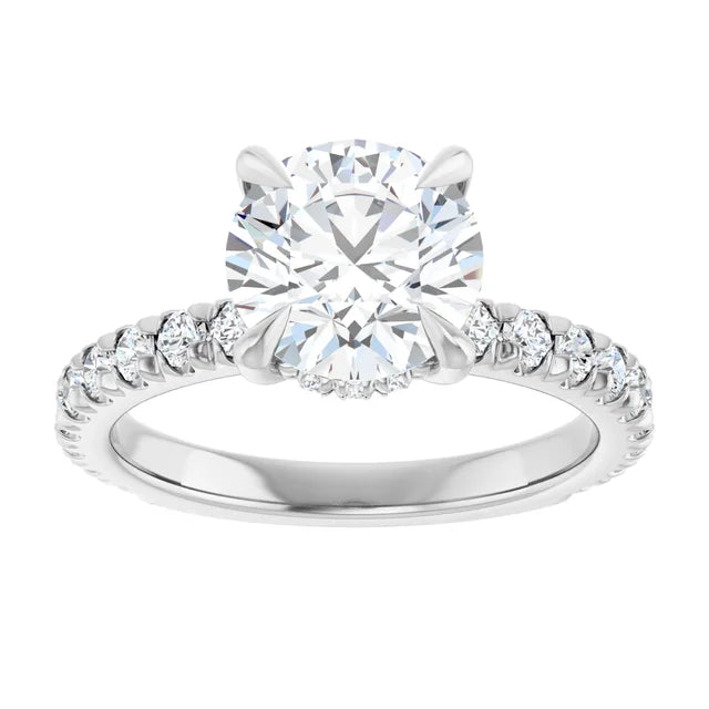 The Olivia 2.65ctw Round cut Lab Grown Diamond Hidden Halo Engagement Ring
