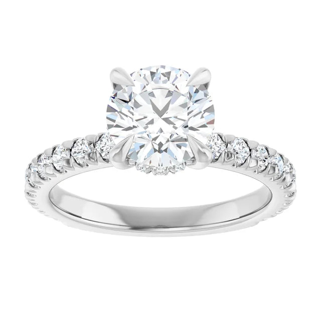 The Olivia 2.10ctw Round cut Lab Grown Diamond Hidden Halo Engagement Ring
