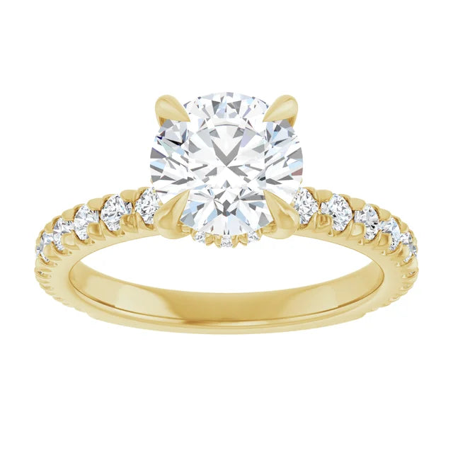 The Olivia 2.10ctw Round cut Lab Grown Diamond Hidden Halo Engagement Ring