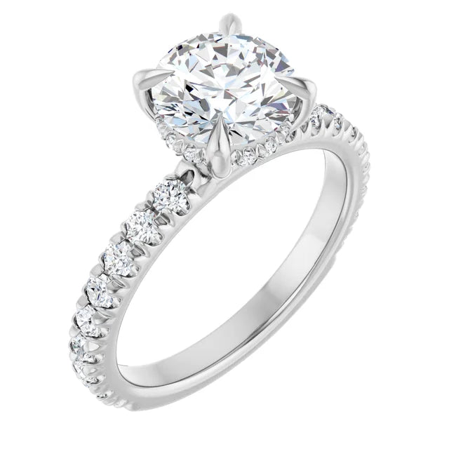 The Olivia 2.10ctw Round cut Lab Grown Diamond Hidden Halo Engagement Ring