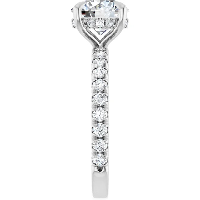 The Olivia 2.65ctw Round cut Lab Grown Diamond Hidden Halo Engagement Ring