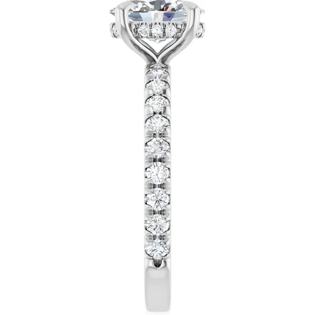 The Olivia 1.55ctw Oval cut Lab Grown Diamond Hidden Halo Engagement Ring