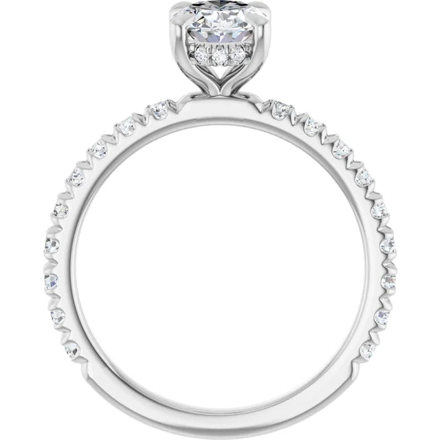 The Olivia 1.55ctw Oval cut Lab Grown Diamond Hidden Halo Engagement Ring